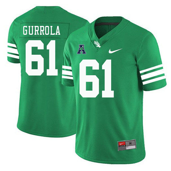 #61 Paul Gurrola North Texas Mean Green College Football Jerseys Stitched-Green